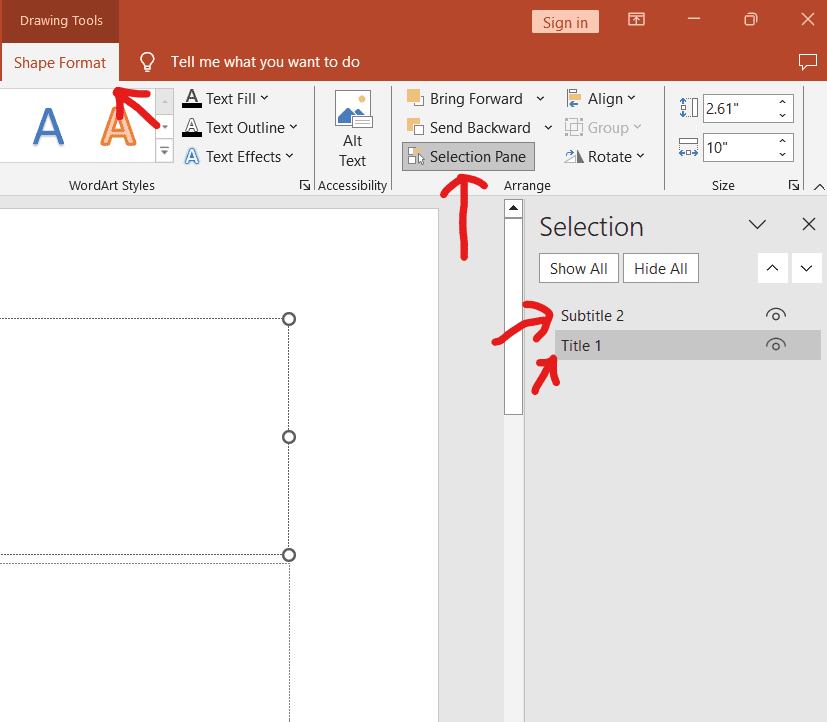 Get PowerPoint Slide Element Names