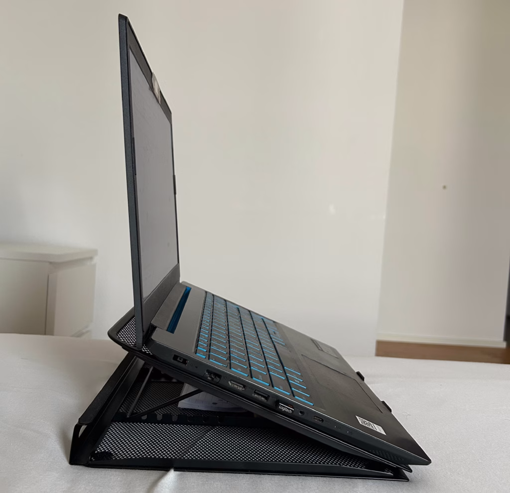 Amazon Basics Laptop Stand With My Laptop On It